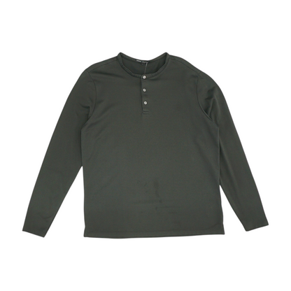 Black Solid Henley T-Shirt