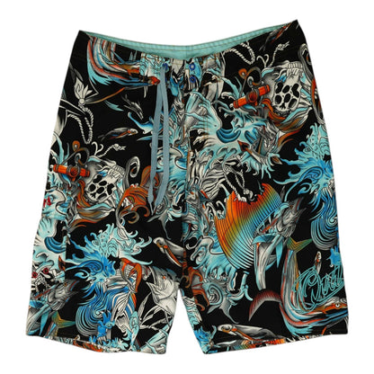 Black Graphic Swim Bottom