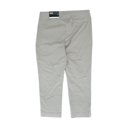 Beige Solid Chino Capris