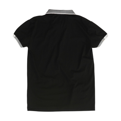 Black Color Block Short Sleeve Polo