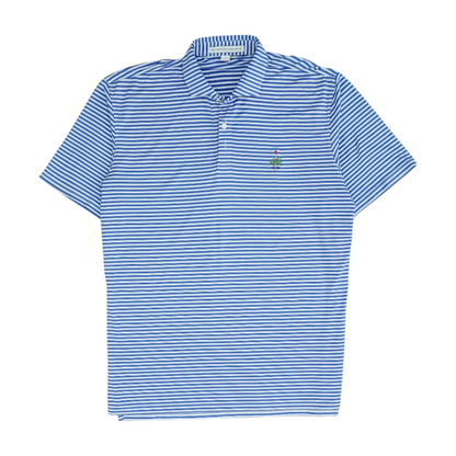 Blue Striped Short Sleeve Polo