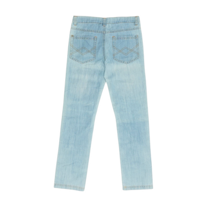 Blue Solid Straight Jeans