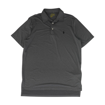 Gray Solid Short Sleeve Polo