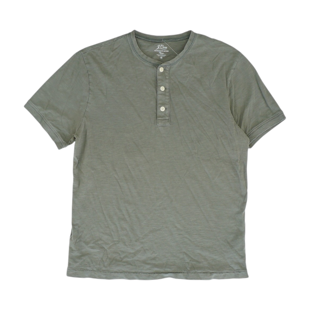 Olive Solid Henley T-Shirt