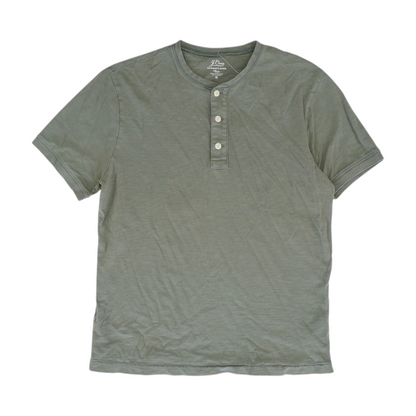 Olive Solid Henley T-Shirt