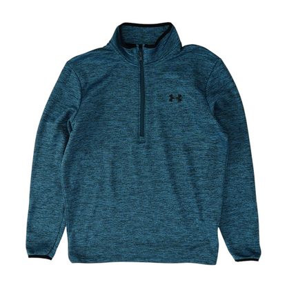 Blue Solid 1/4 Zip Pullover