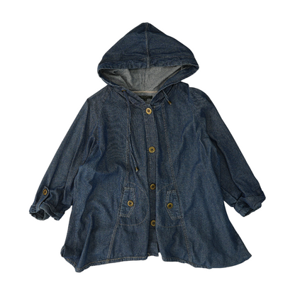 Blue Plus Solid Denim Coat