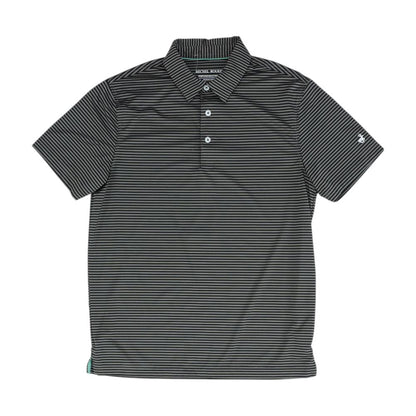 Black Striped Short Sleeve Polo