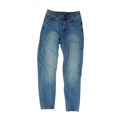 Blue High Rise Slim Leg Jeans