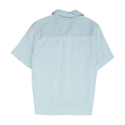 Gray Solid Short Sleeve Button Down