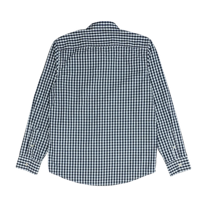 Navy Check Long Sleeve Button Down