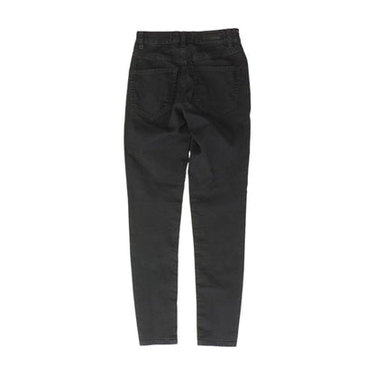 Black Solid High Rise Skinny Leg Jeans