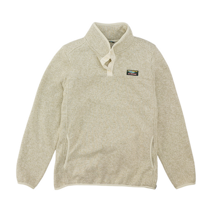Beige Solid 1/4 Zip Pullover