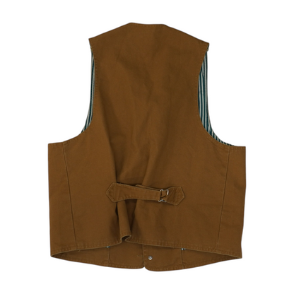 Brown Solid Casual Vest