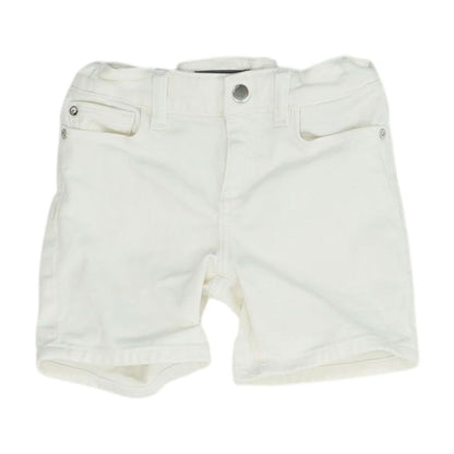 White Solid Denim Shorts