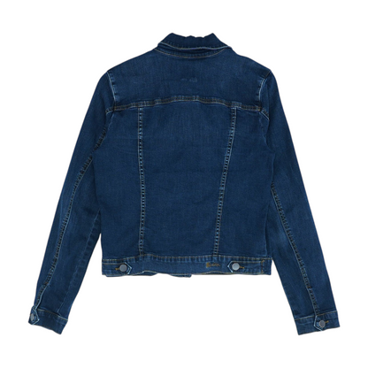 Blue Solid Denim Jacket