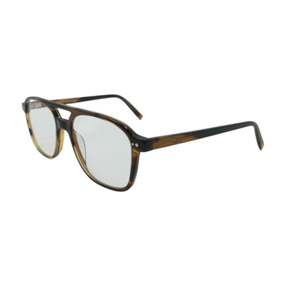 Brown Brimmer W Aviator Prescription Eyewear