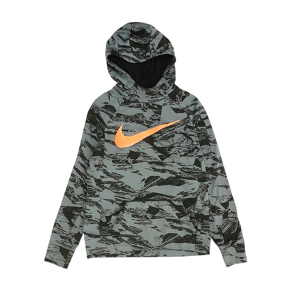 Gray Print Hoodie Pullover
