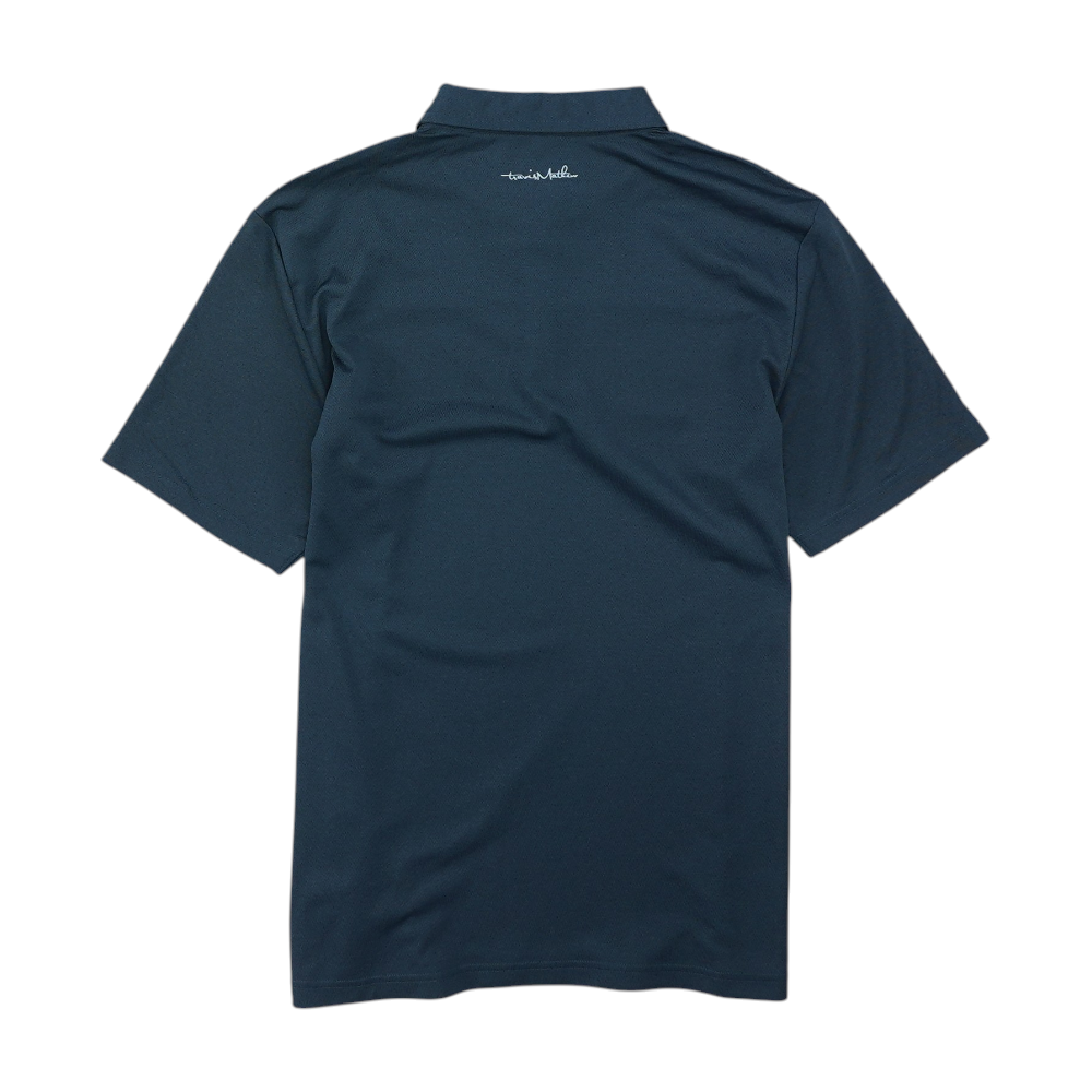 Blue Color Block Short Sleeve Polo