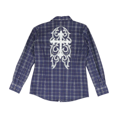 Navy Plaid Button Down