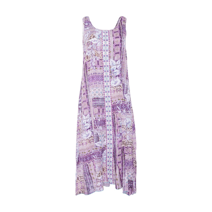 Purple Abstract Midi Dress