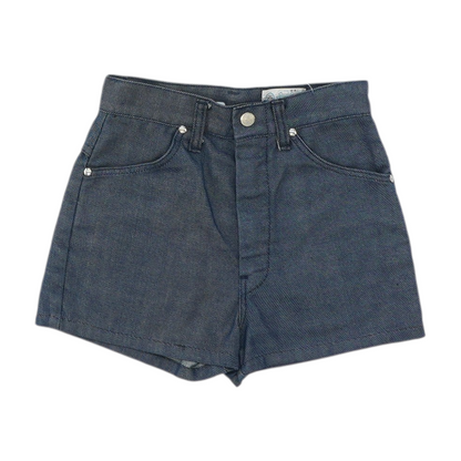 Blue Solid Denim Shorts