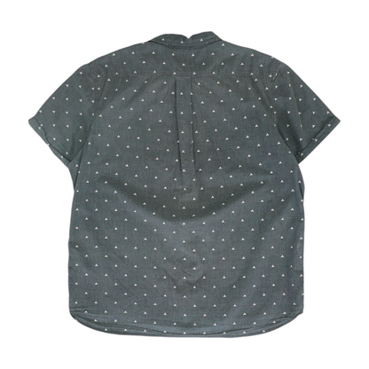 Charcoal Geometric Short Sleeve Button Down