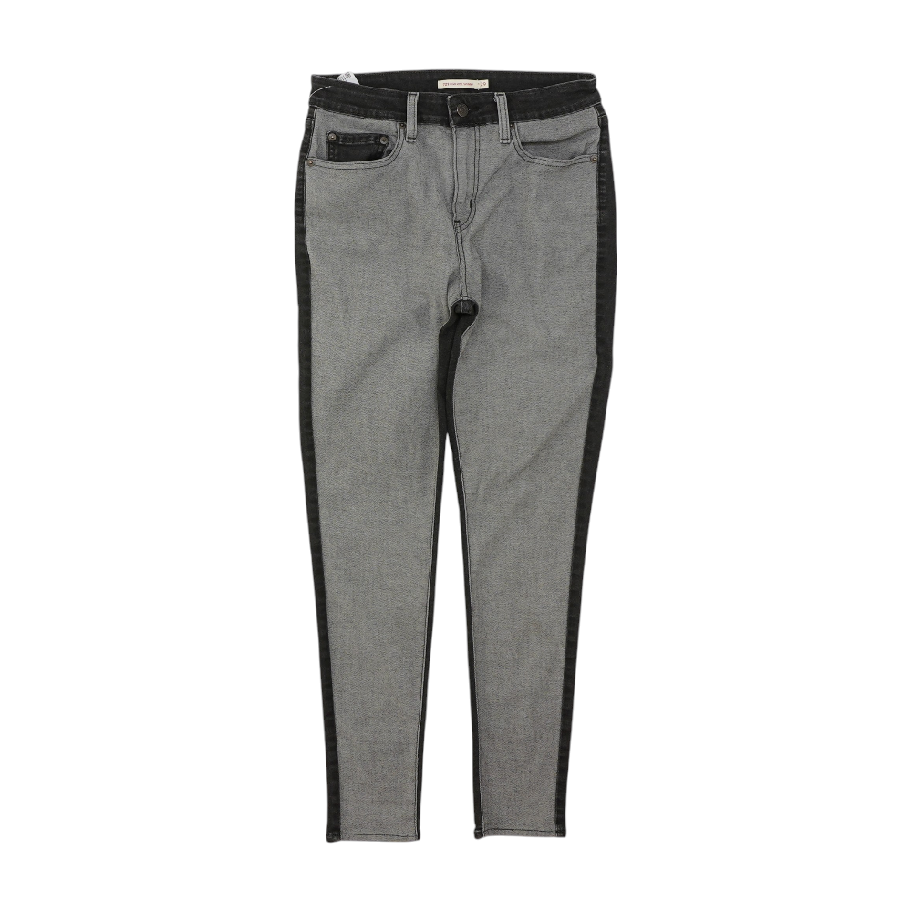 Black Color Block Skinny Jeans