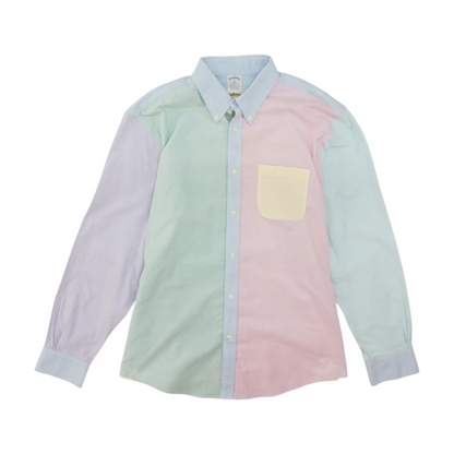 Multi Color Block Long Sleeve Button Down
