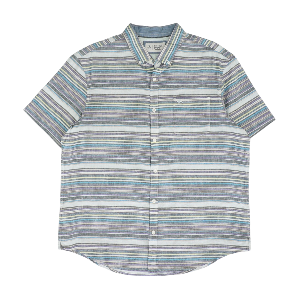 Multi Striped Short Sleeve Button Down
