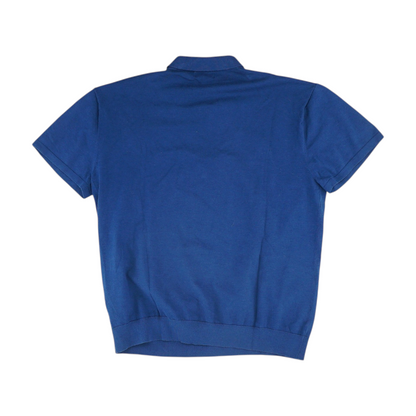 Blue Solid Short Sleeve Polo