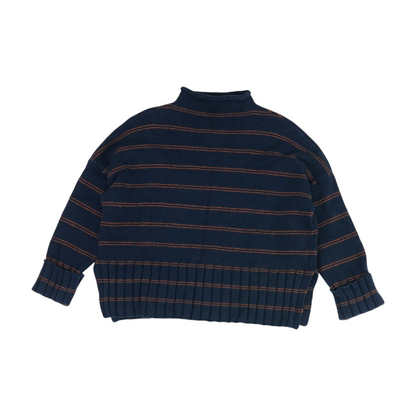 Navy Striped Pullover Sweater