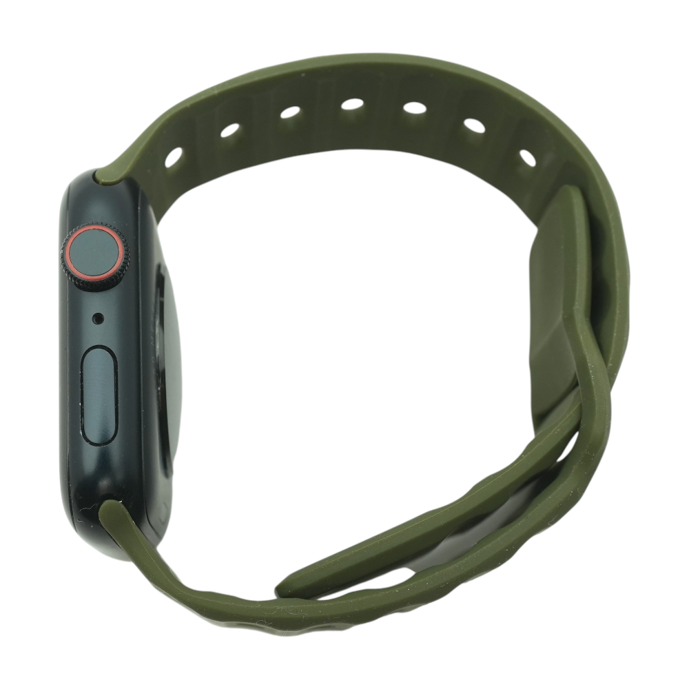 44mm Series SE 2 Black Smartwatch Green Band S/M