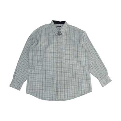 White Check Long Sleeve Button Down