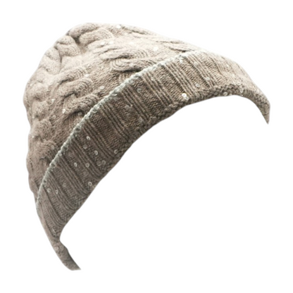 Sequin Cashmere Silk Blend Knit Cap