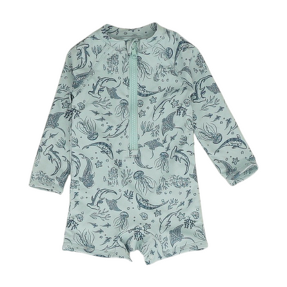 Blue Graphic One-Piece