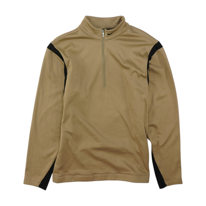 Brown Color Block 1/4 Zip Pullover