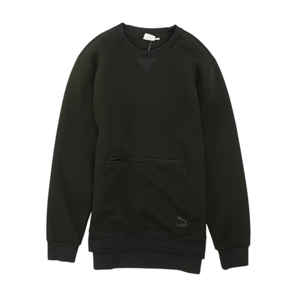 Black Solid Sweatshirt Pullover