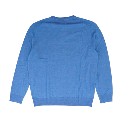 Blue Solid Pullover Sweater