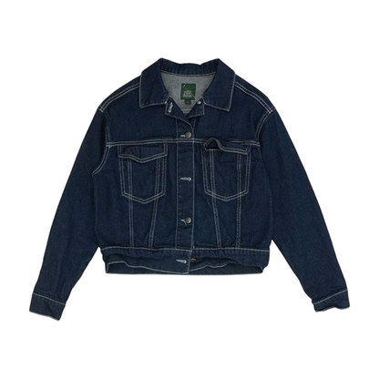 Blue Solid Denim Jacket