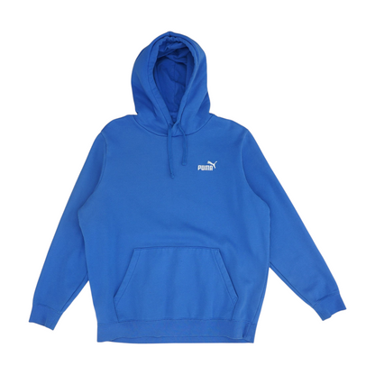 Blue Solid Hoodie Pullover