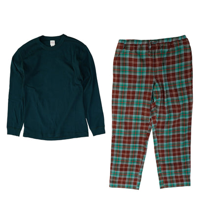 Green Solid Pajama Set