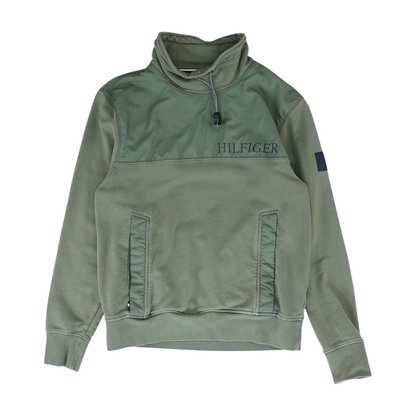 Olive Solid Sweatshirt Pullover