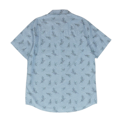 Blue Print Short Sleeve Button Down