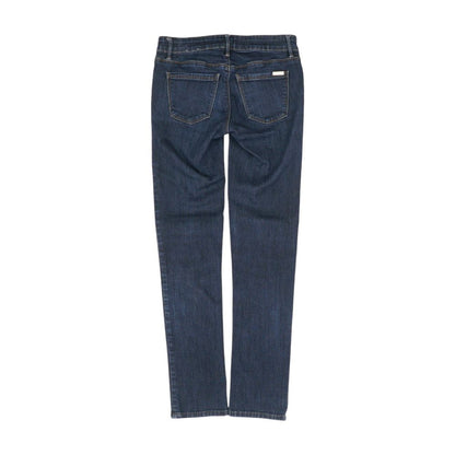 Blue Solid Low Rise Slim Leg Jeans