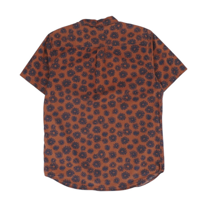 Rust Print Short Sleeve Button Down