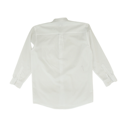 White Solid Long Sleeve Button Down