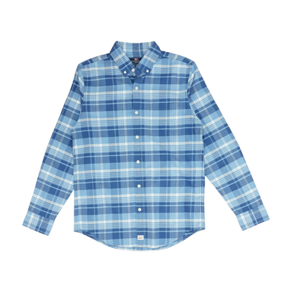 Blue Plaid Long Sleeve Button Down