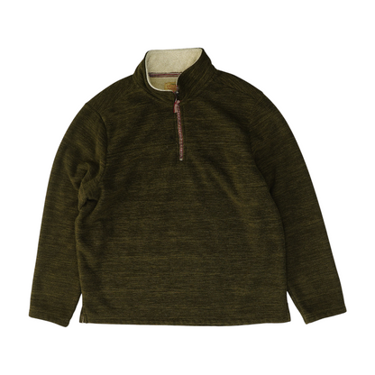 Brown Solid 1/4 Zip Pullover