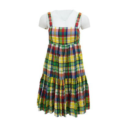 Multi Plaid Midi Dress